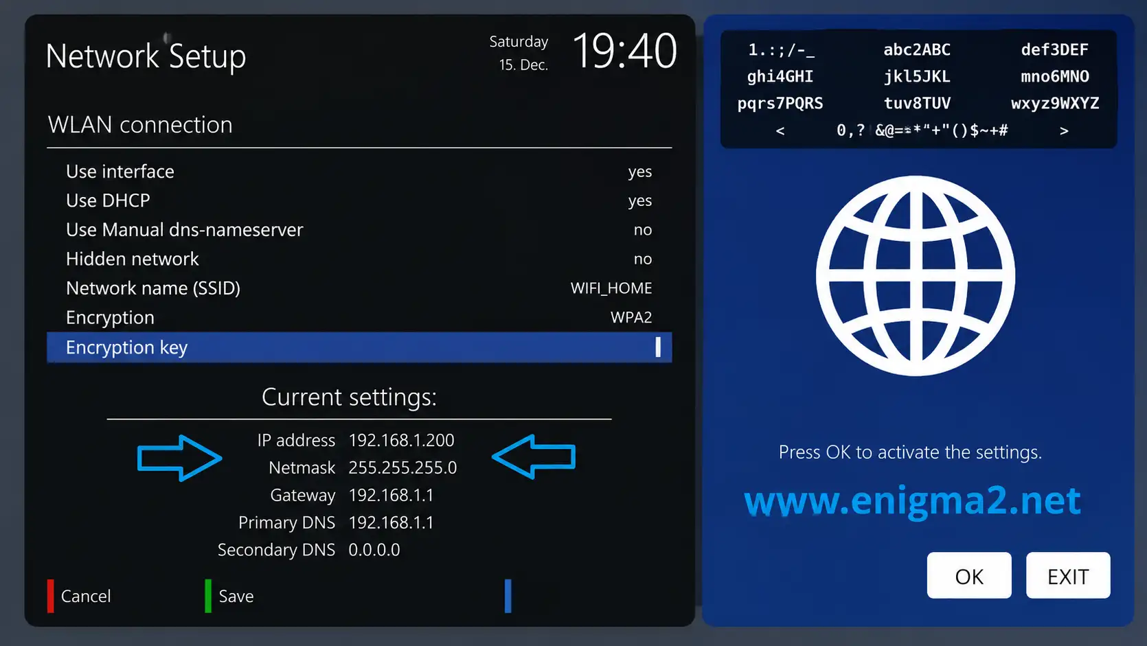 Find Enigma2 Zgemma IP address in network settings