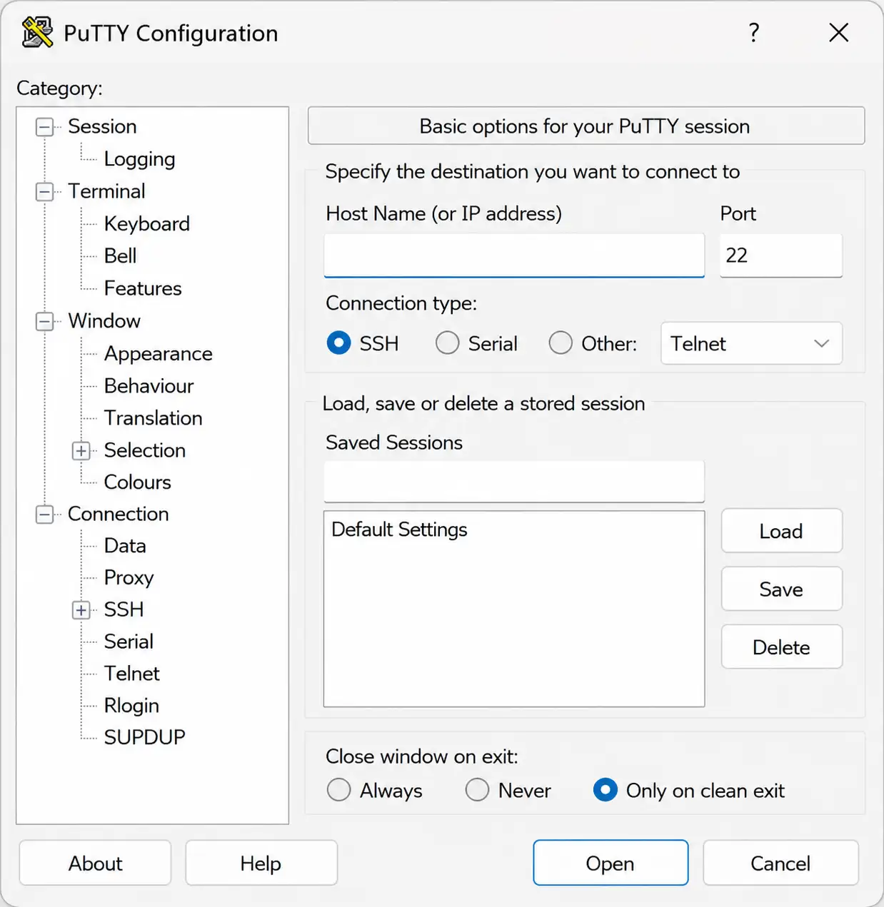 Configure PuTTY for Enigma2 IPTV installation