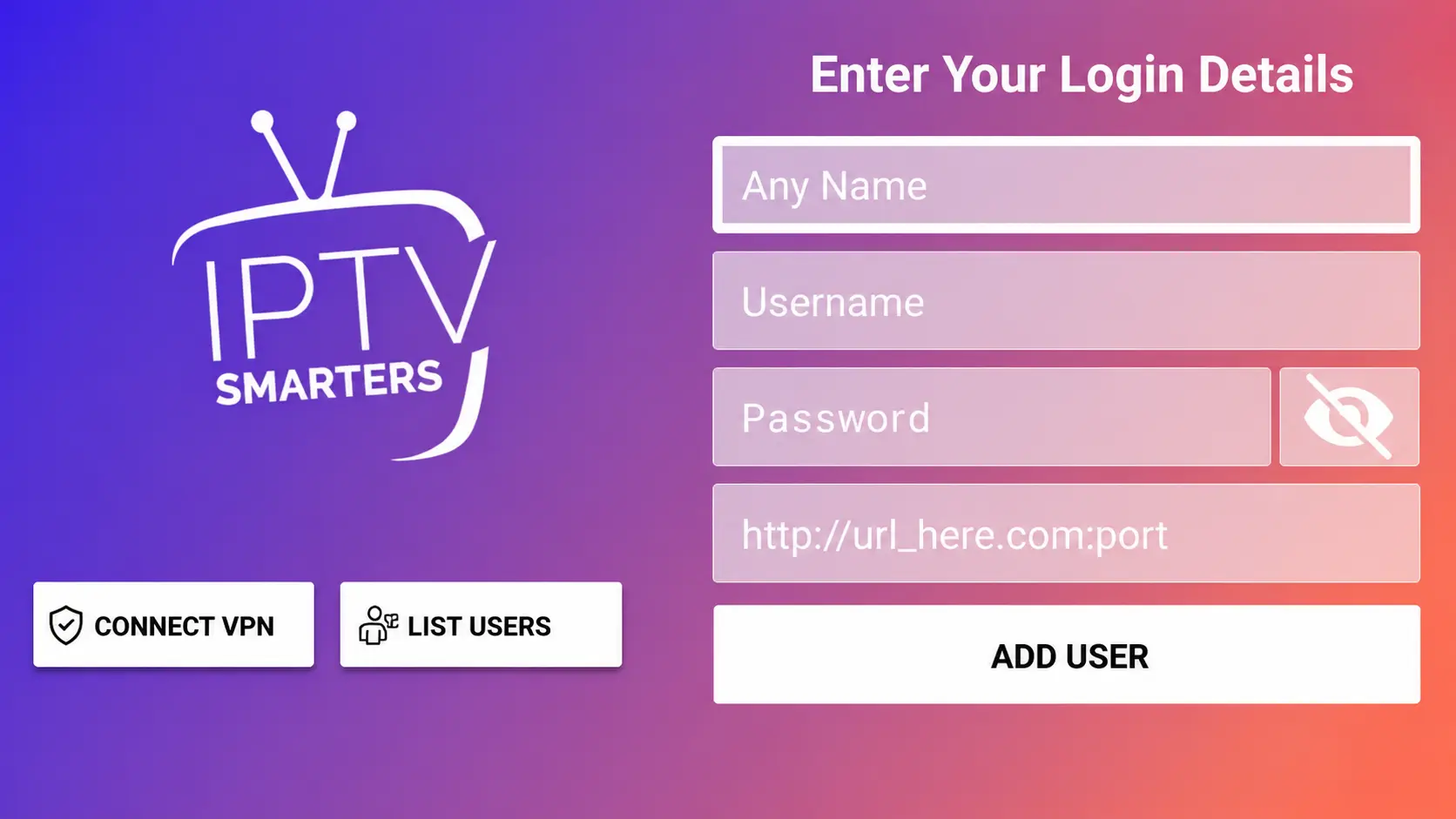 IPTV Smarters Pro login details Smart TV