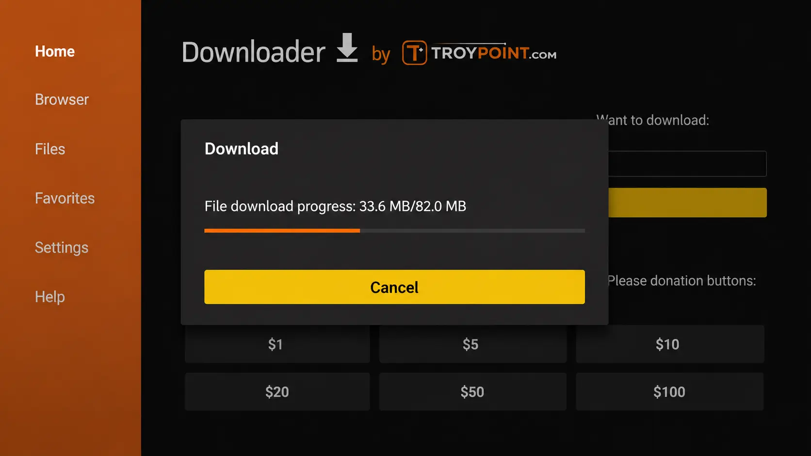 Wait for IPTV Smarters Pro file to download on Firestick